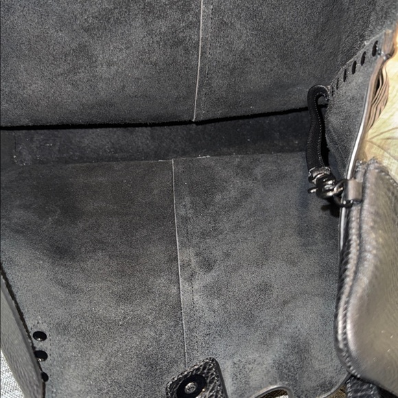 Rebecca Minkoff Bag Black Studded Pebbled Leather Unlined Tote Wallet Set - Picture 16 of 17